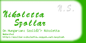 nikoletta szollar business card